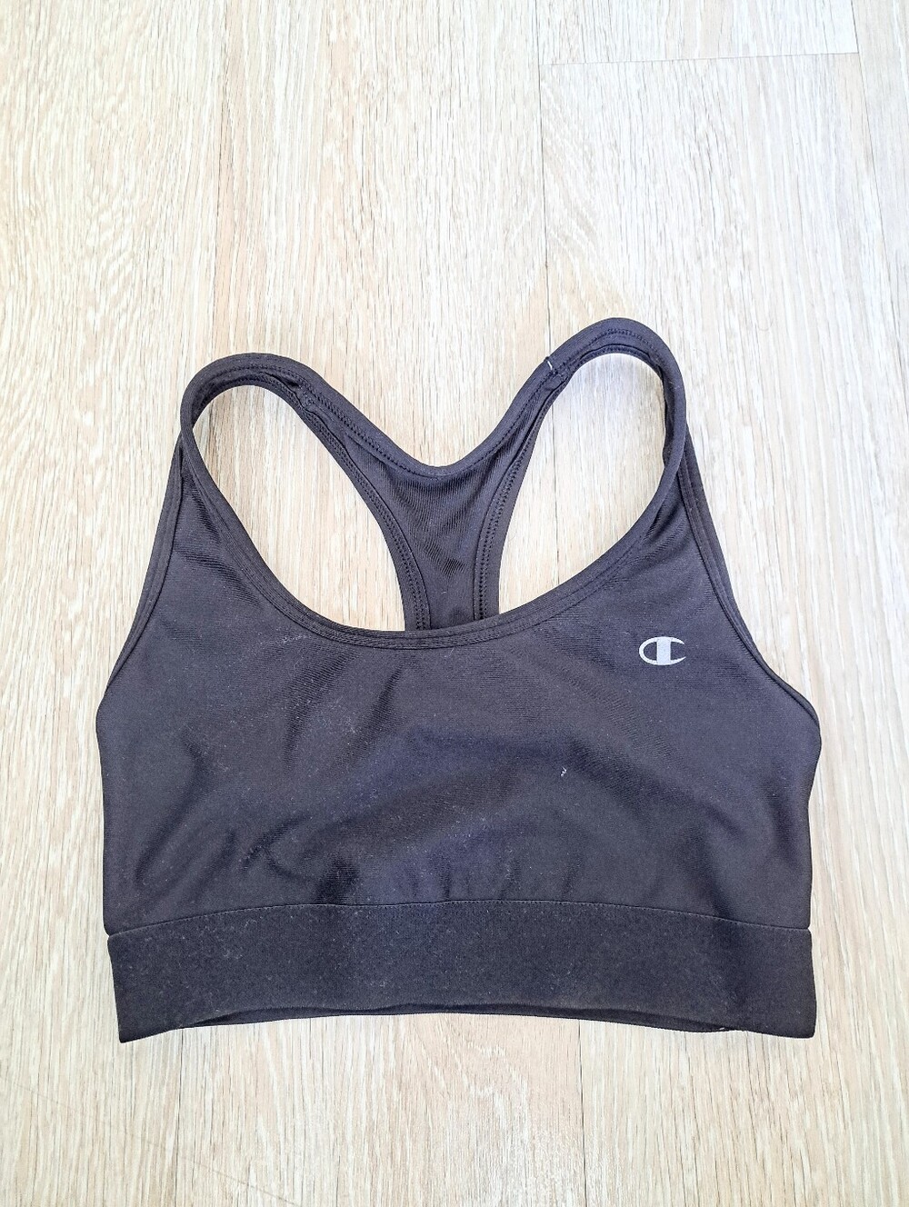 Champion Black Racerback Medium-Support Sports Bra Sz S